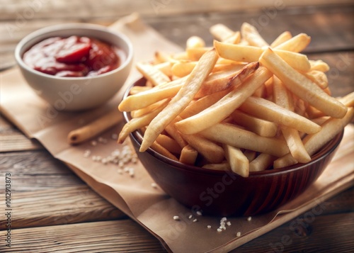 Realistic French Fries Isolated on a Clean Background for Culinary Use photo