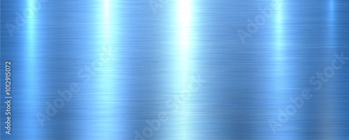Brushed metal texture background, shiny lustrous blue metallic pattern 3d background.