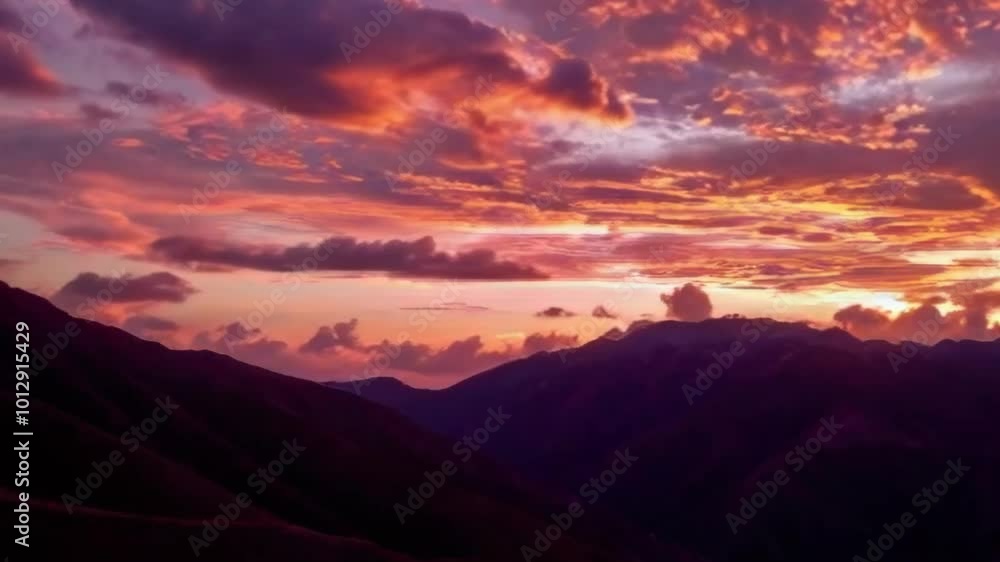 Majestic Mountains Against Colorful Sky Majestic Mountains Against Colorful Sky