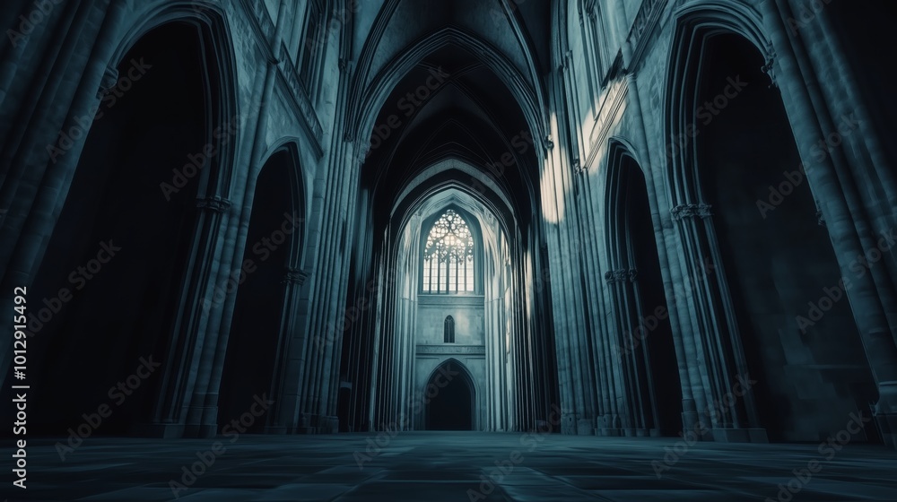 Fototapeta premium Mystical Light Shining Through Cathedral Windows - Made with Generative AI