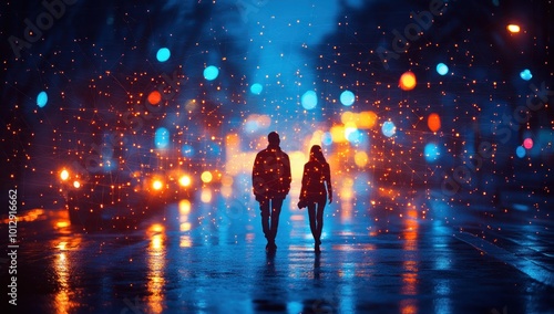 Couple Walking in the Rain