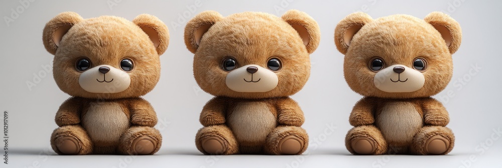 Three Adorable Teddy Bears Three Adorable Teddy Bears
