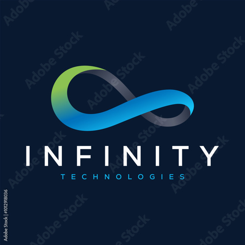Abstract infinity logo template design. Endless symbol and icon, modern clean style vector illustration