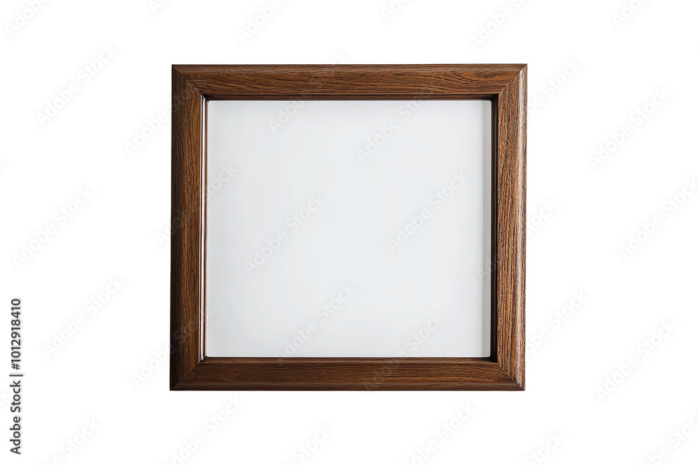 Elegant wooden frame with a blank white background, ideal for displaying artwork or photos. Elegant wooden frame with a blank white background, ideal for displaying artwork or photos.