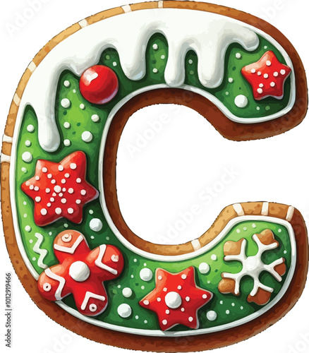 Christmas Gingerbread Alphabet ClipArt