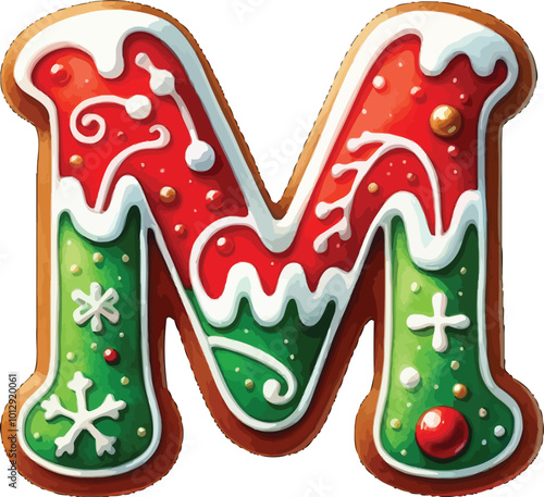 Christmas Gingerbread Alphabet ClipArt