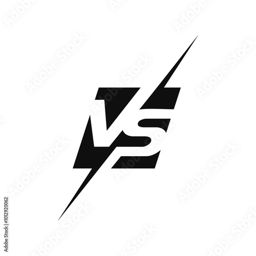 simple vs logo design vector, flat versus icon
