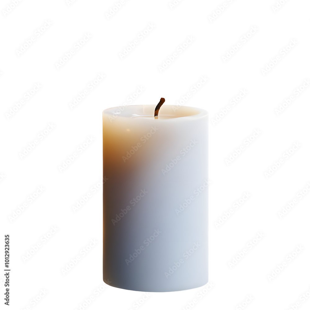 Burning white candle isolated on a transparent background. Burning white candle isolated on a transparent background.