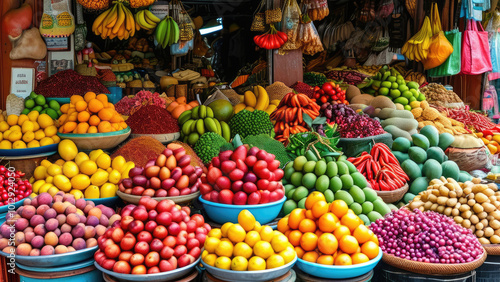 Cultural Exploration in a Bustling Asian Fruit Market: A Vibrant Journey