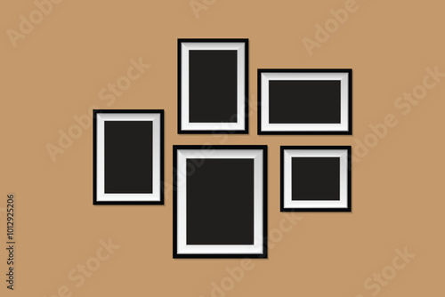 Mockup poster frames wall interior background
