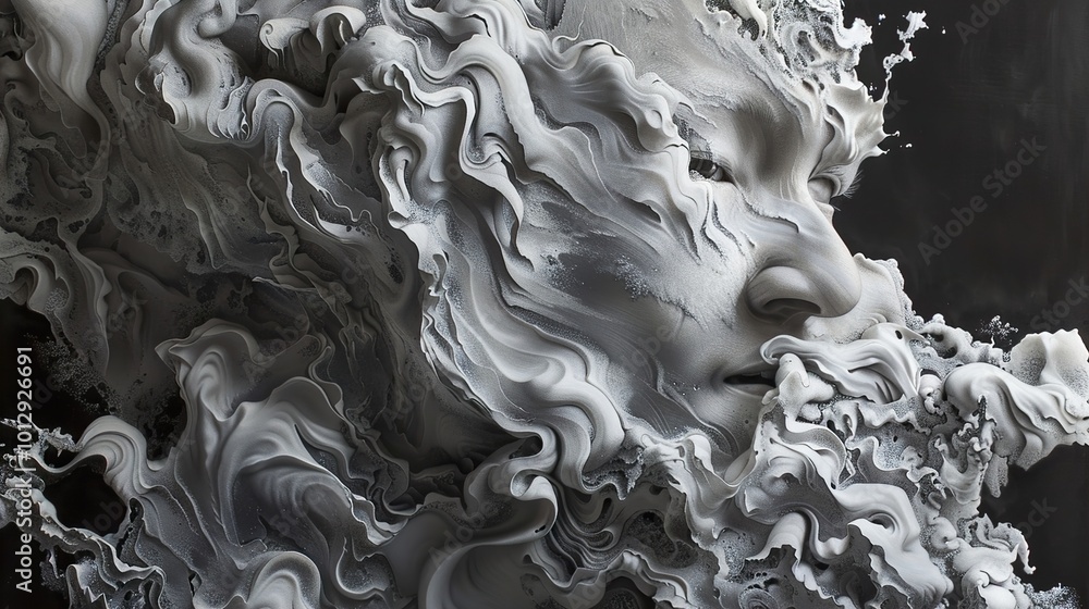 Abstract Portrait: Fluid Form and Texture Abstract Portrait: Fluid Form and Texture
