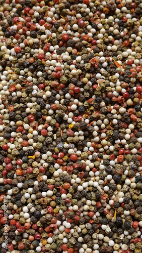 Peppercorns Mixed Closeup Textured Colorful Spices Culinary Ingredient Variety