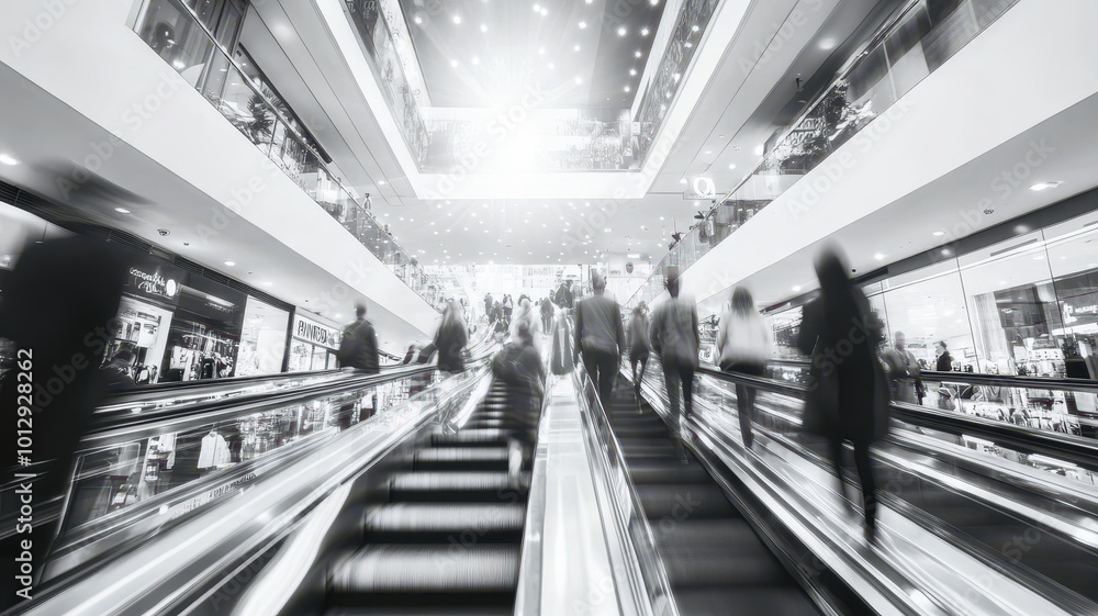 People customer transport on escalator at urban shopping mall, Department store business, financial economy,city life, tourist traveler lifestyle,Motion blur,copy space. People customer transport on escalator at urban shopping mall, Department store business, financial economy,city life, tourist traveler lifestyle,Motion blur,copy space.
