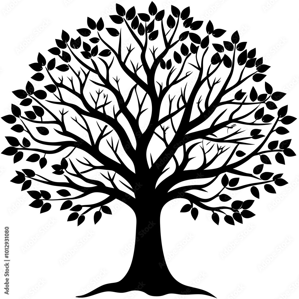 Fototapeta premium tree silhouette vector on white background