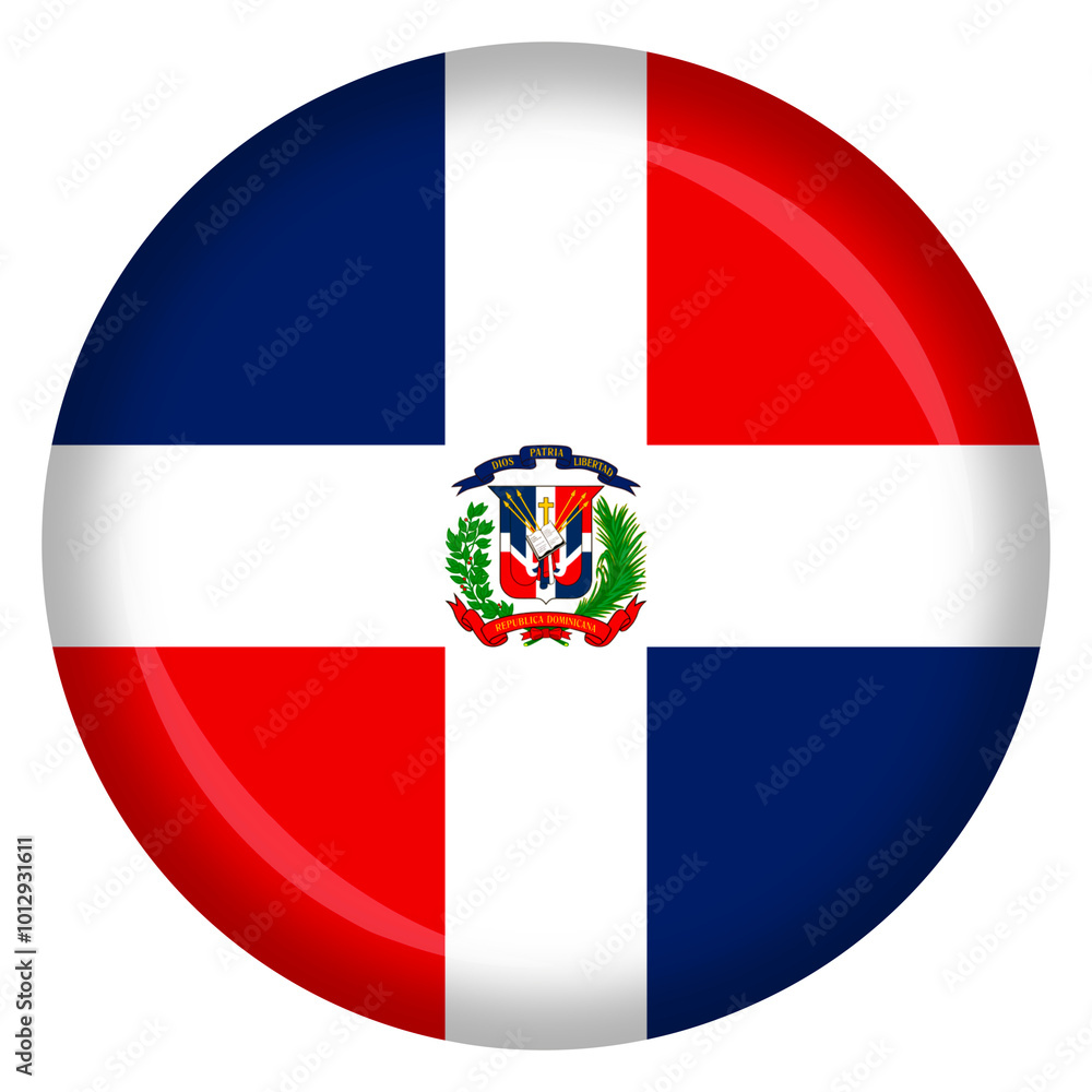 Dominican republic flag circle pin and badge Dominican republic flag circle pin and badge