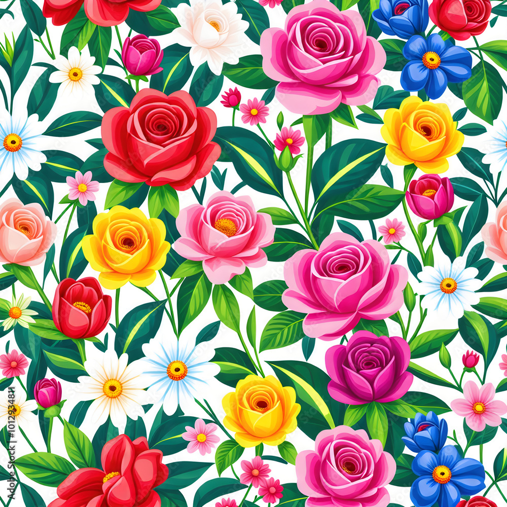 Fototapeta premium seamless pattern with roses 