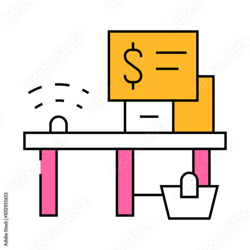 self-service checkout line icon vector. self-service checkout sign. isolated symbol illustration