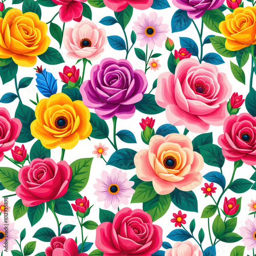 seamless pattern with roses 