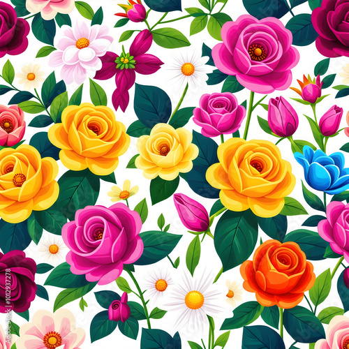 seamless pattern with roses 