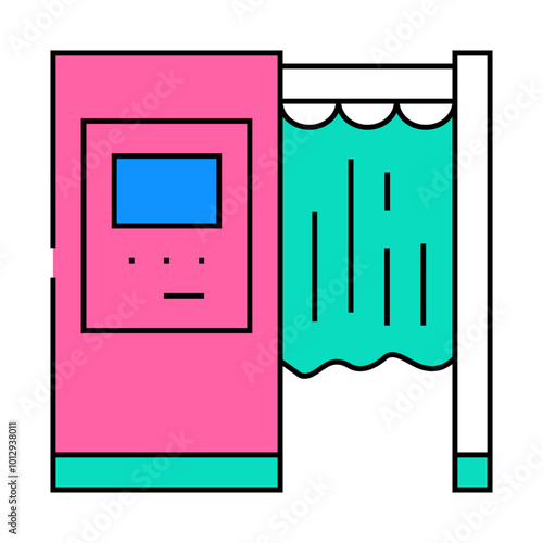 photo kiosk line icon vector. photo kiosk sign. isolated symbol illustration