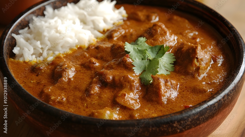 A Bowl Of Spicy Curry With rice A Bowl Of Spicy Curry With rice