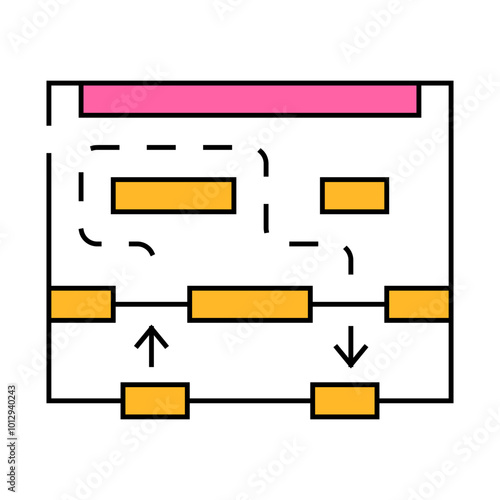 store movement map line icon vector. store movement map sign. isolated symbol illustration