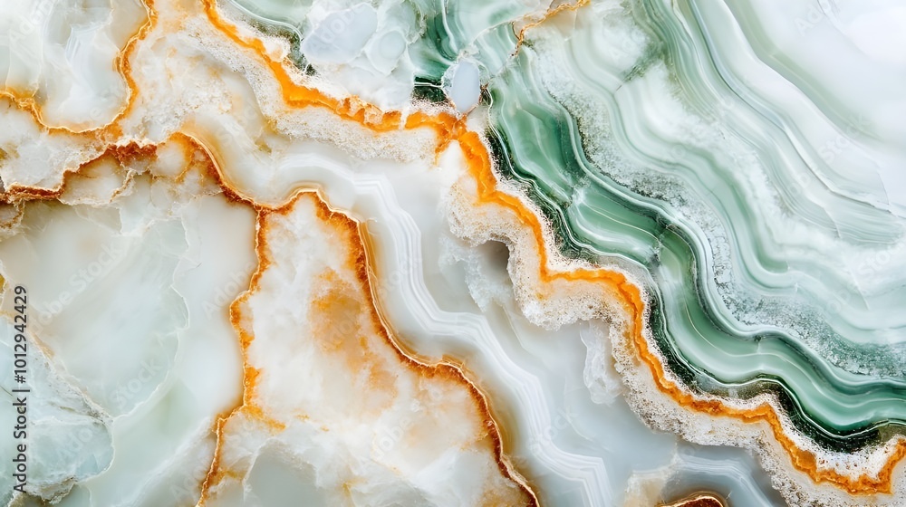 Close-Up of Marble Slab with Green Patterns. Close-Up of Marble Slab with Green Patterns.