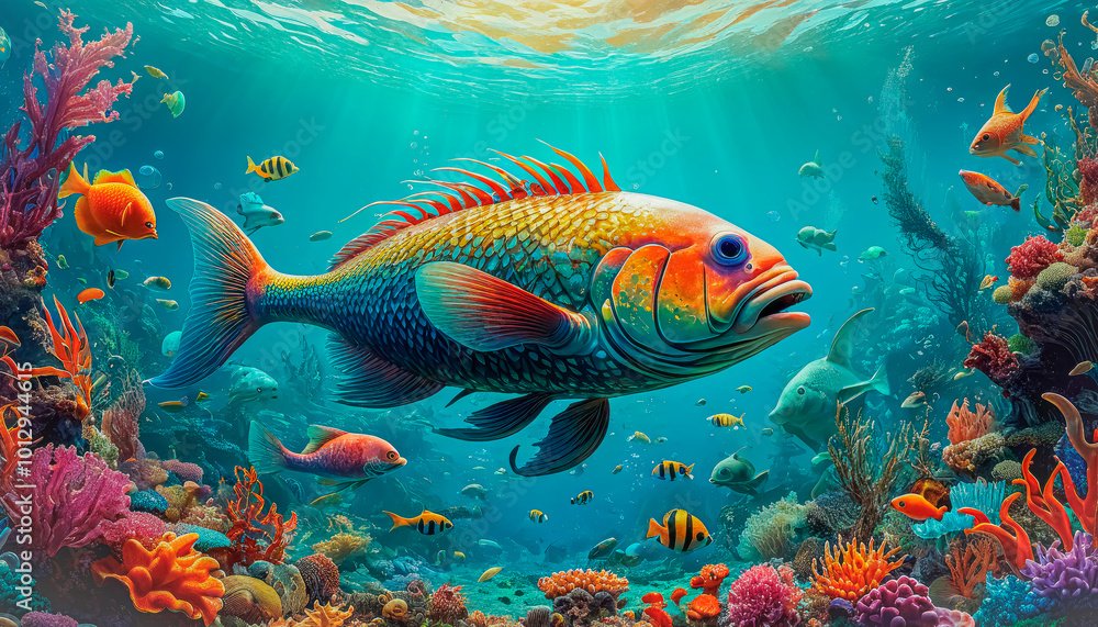 A magical tale of tropical fish close-up A magical tale of tropical fish close-up