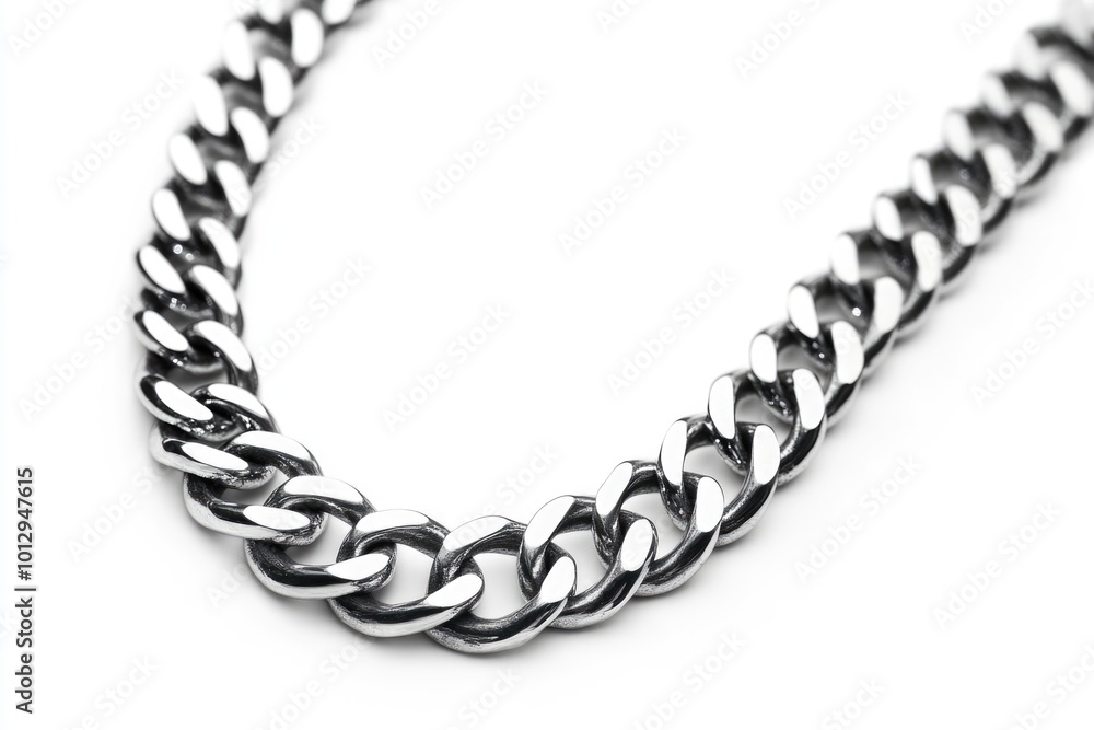 Obraz premium Close-up of a chain on a white surface