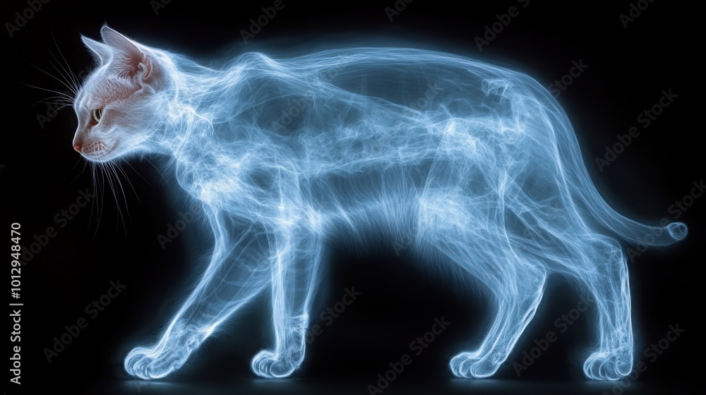 Detailed X-Ray Image of a Cat for Veterinary Science and Animal Health Analysis Detailed X-Ray Image of a Cat for Veterinary Science and Animal Health Analysis