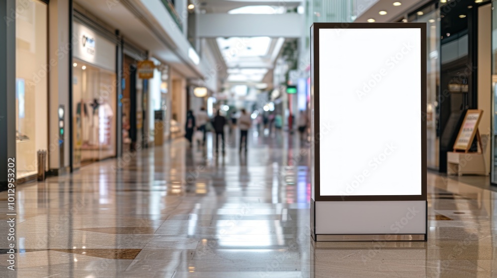 Blank Billboard in a Modern Shopping Mall Blank Billboard in a Modern Shopping Mall