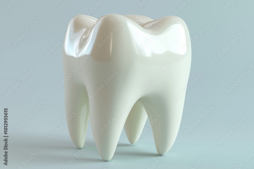 A highly detailed 3D illustration of an isolated tooth captured with natural lighting A highly detailed 3D illustration of an isolated tooth captured with natural lighting