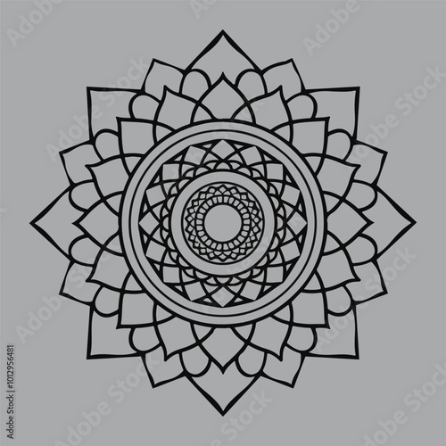 simple mandala design for coloring book, tattoo design, wall art, simple mandala art