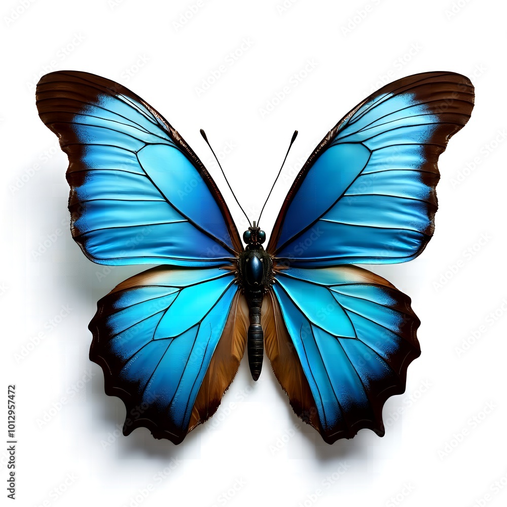 Blue butterfly image on isolated on a white background Blue butterfly image on isolated on a white background