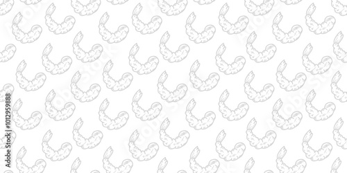 tempura fried shrimp seamless pattern. crispy shrimp tempura pattern background. Tempura Shrimp Pattern Background. fried shrimp pattern.