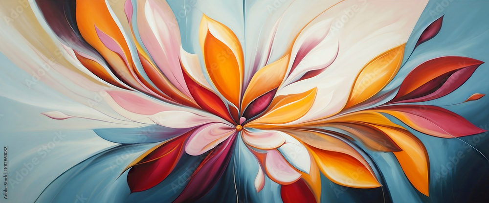 Colourful abstract painting, oil on canvas, wall art, artistic background, template