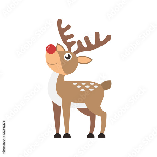 christmas reindeer with ribbon