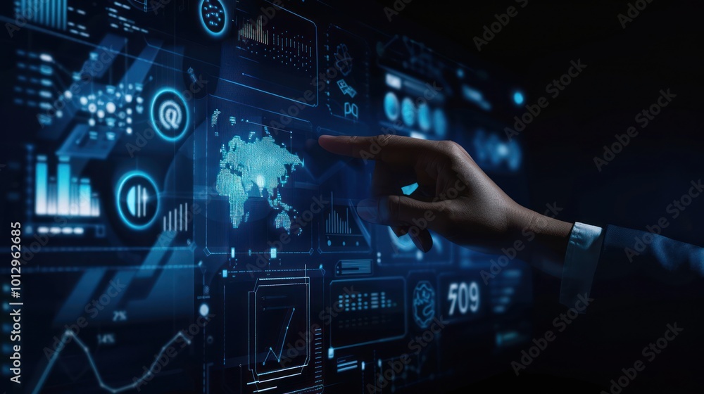 Hand Interacting with Digital Interface Hand Interacting with Digital Interface