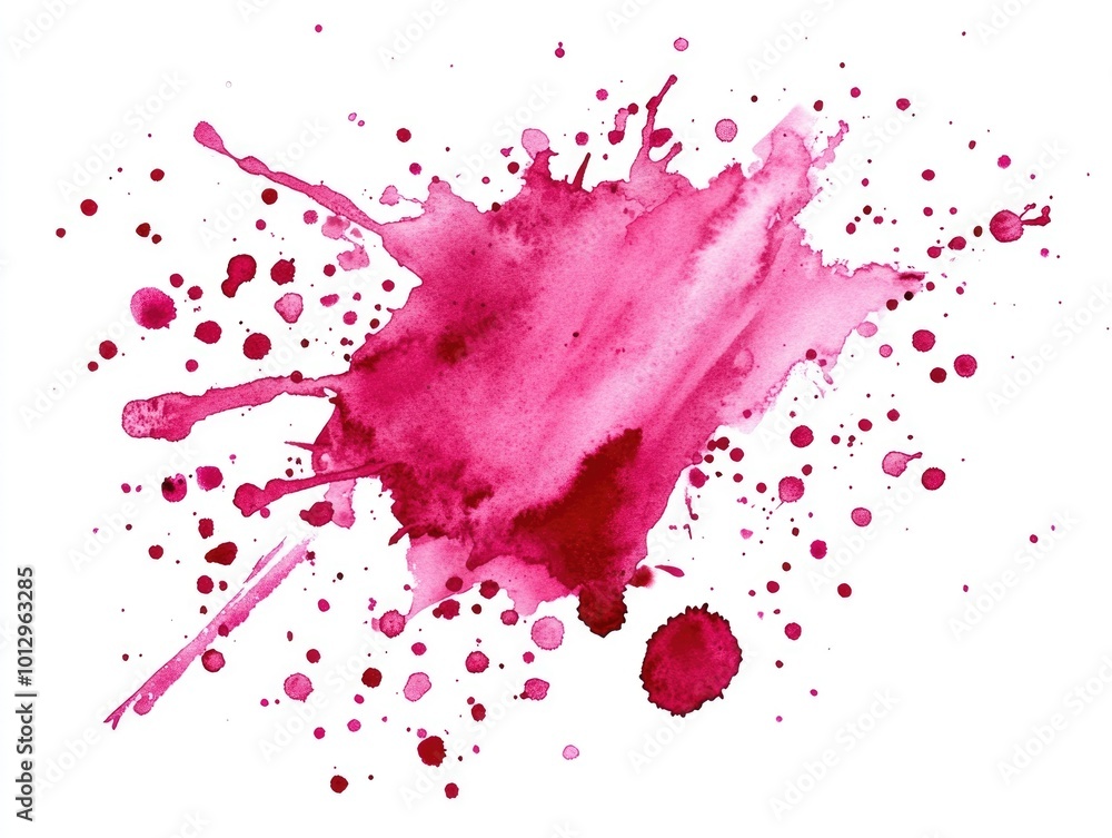 Fototapeta premium Pink Paint Splatter on White Background