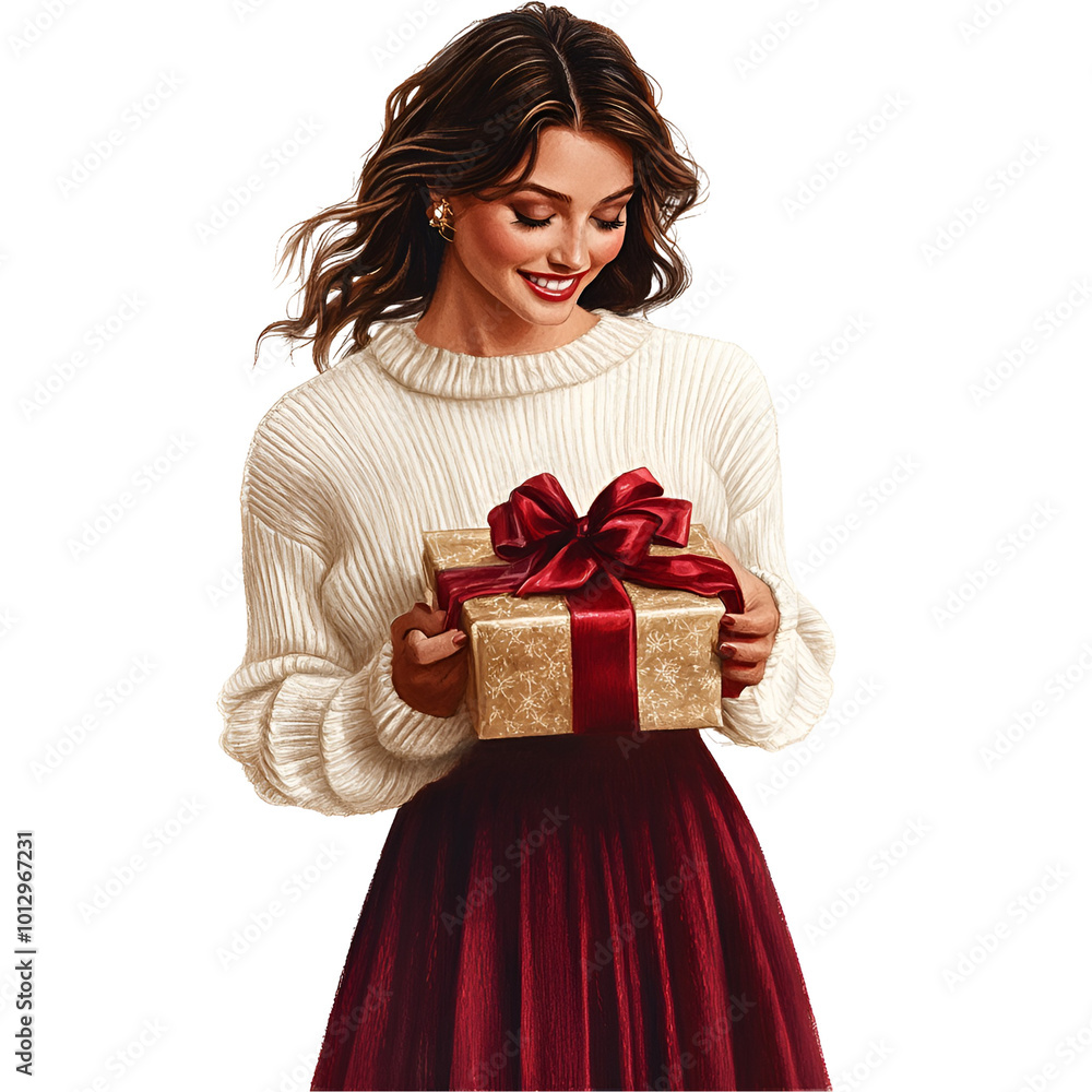 Fototapeta premium Chic Antique Christmas Clipart Vector Illustration