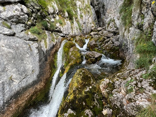 The karst source of the Soča river, Trenta (Triglav National Park, Slovenia) - Die Karstquelle des Flusses Soca, Trenta (Triglav-Nationalpark, Slowenien) - Kraški izvir reke Soče, Trenta (Slovenija) photo