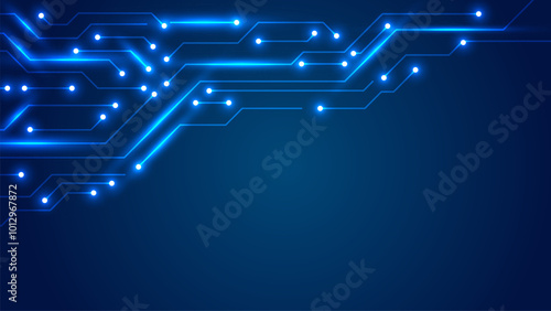 Abstract circuit board background blue. Futuristic and modern technology vector illustration