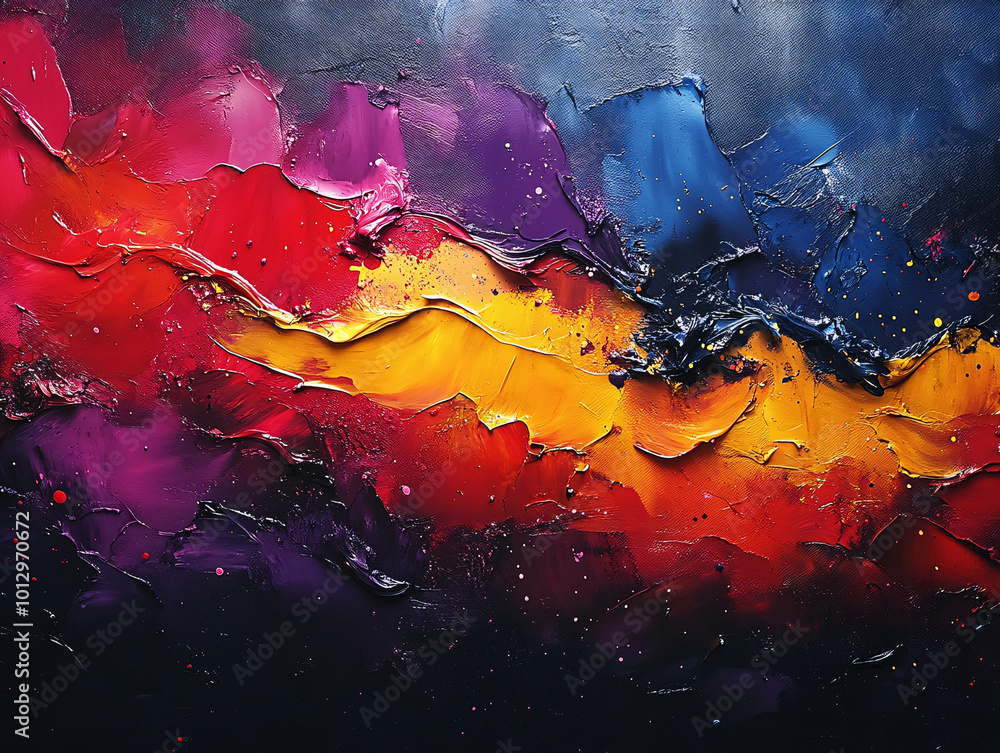 abstract oil painting with vibrant red, yellow, blue, and purple colors - modern art abstract oil painting with vibrant red, yellow, blue, and purple colors - modern art