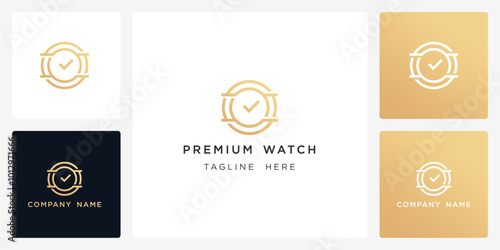Vector abstract of premium watch logo and icon template, can be used in various media easily, editable