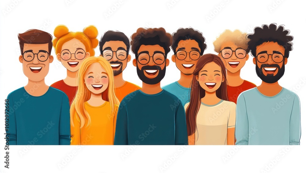 Group of happy people laughing Group of happy people laughing