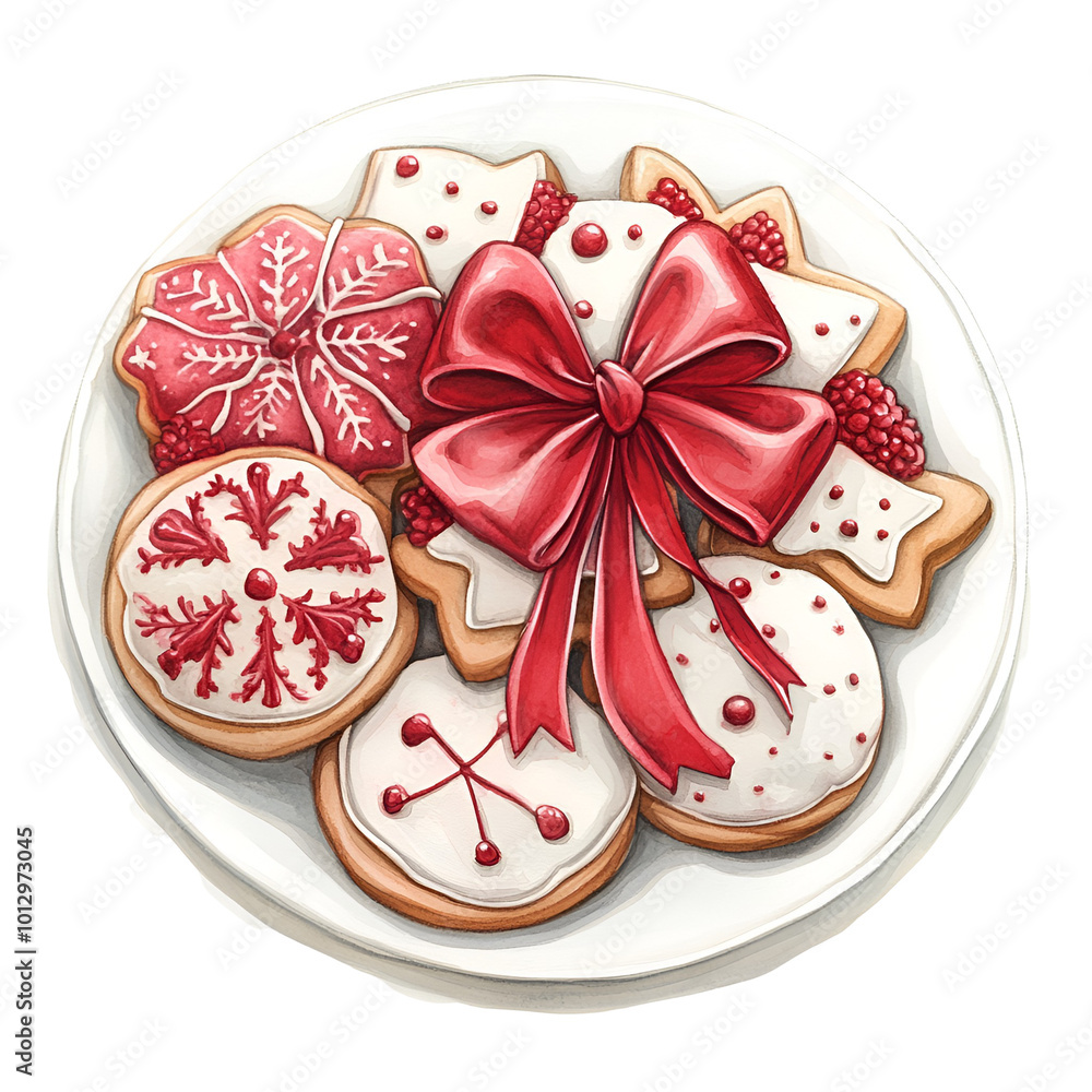 Christmas with Red Bow Clipart Vector Illustration Christmas with Red Bow Clipart Vector Illustration