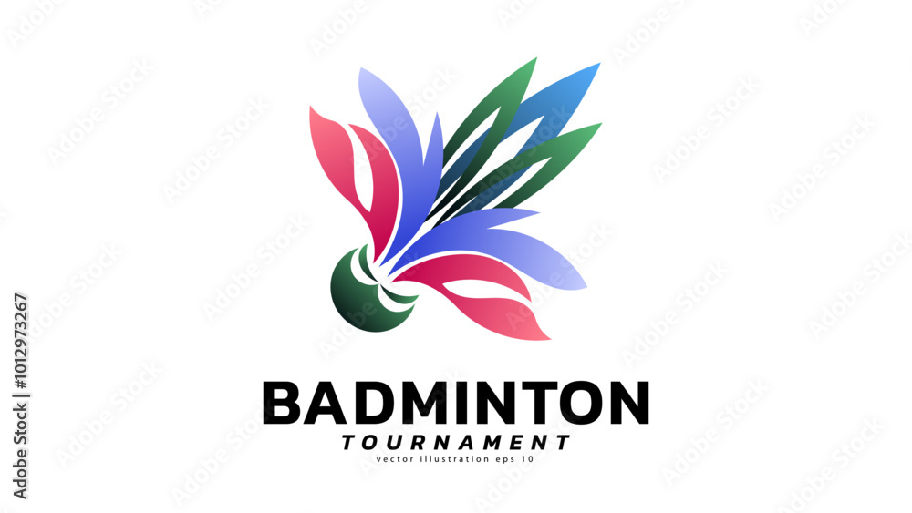 Fototapeta premium Shuttlecock icon symbol vector, Modern design and beautiful colors isolated on white background, illustration Vector EPS 10 , can use for Badminton Championship Logo