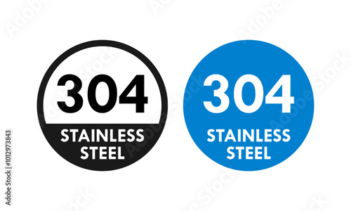 Stainless steel 304 design logo badge template illustration