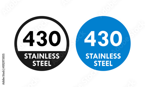 Stainless steel 430 design logo badge template illustration