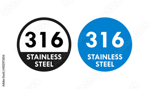 Stainless steel 316 design logo badge template illustration